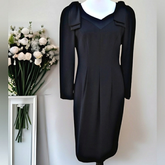 Liz Claiborne Dresses & Skirts - Liz Claiborne Chic Bow-Sleeve Midi Dress - Timeless Elegance Sz 6